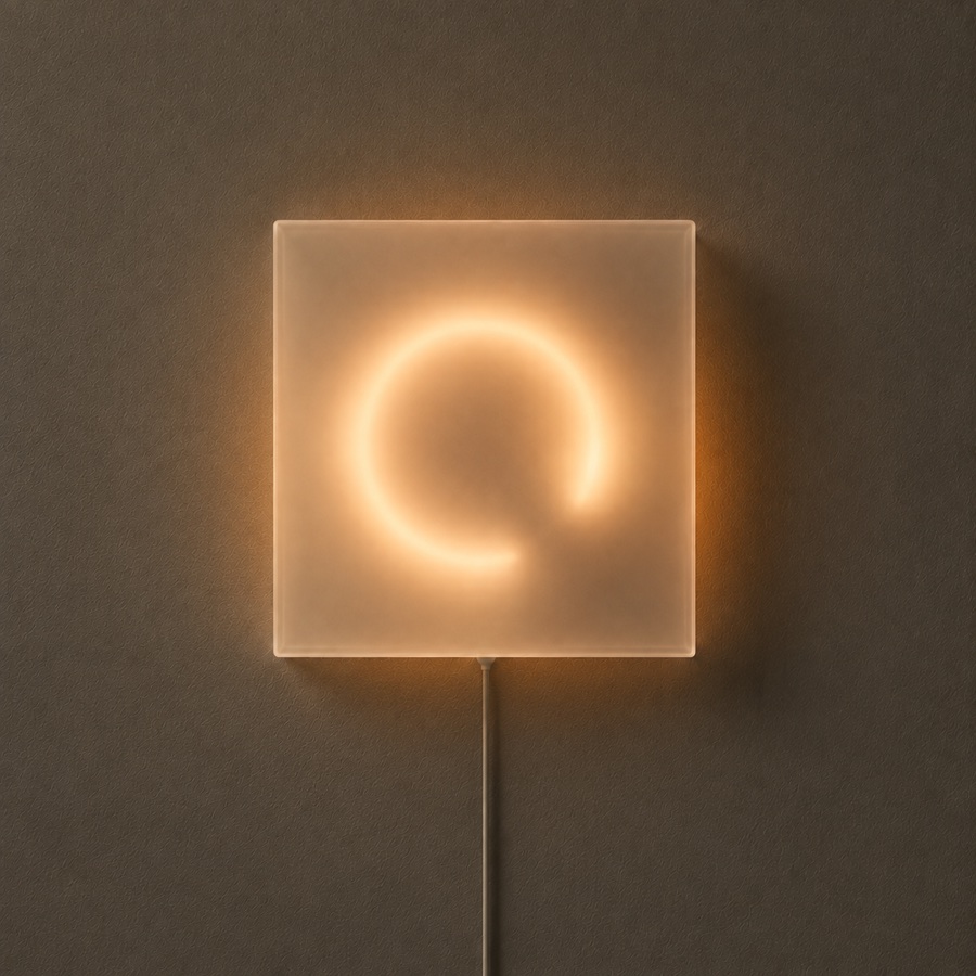 Circa glowing warm orange