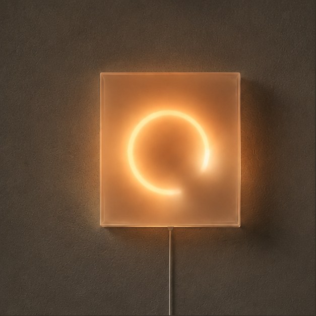 Circa glowing warm orange